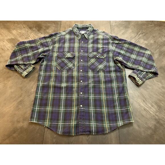 Woolrich Other - Vtg Woolrich Plaid Button up Flannel Camping Shirt 2717 Mallard Men's Size XL